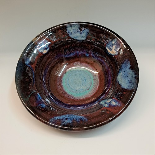 #230768 Bowl, Dark Red & Turquoise $22 at Hunter Wolff Gallery